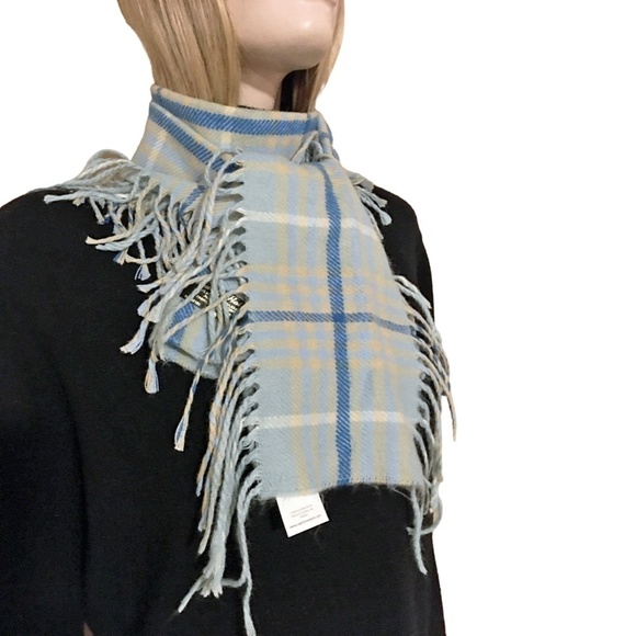 Capelli New York Blue & Beige Fringe Scarf Shawl Wrap Super Soft Made in Italy - Picture 6 of 11